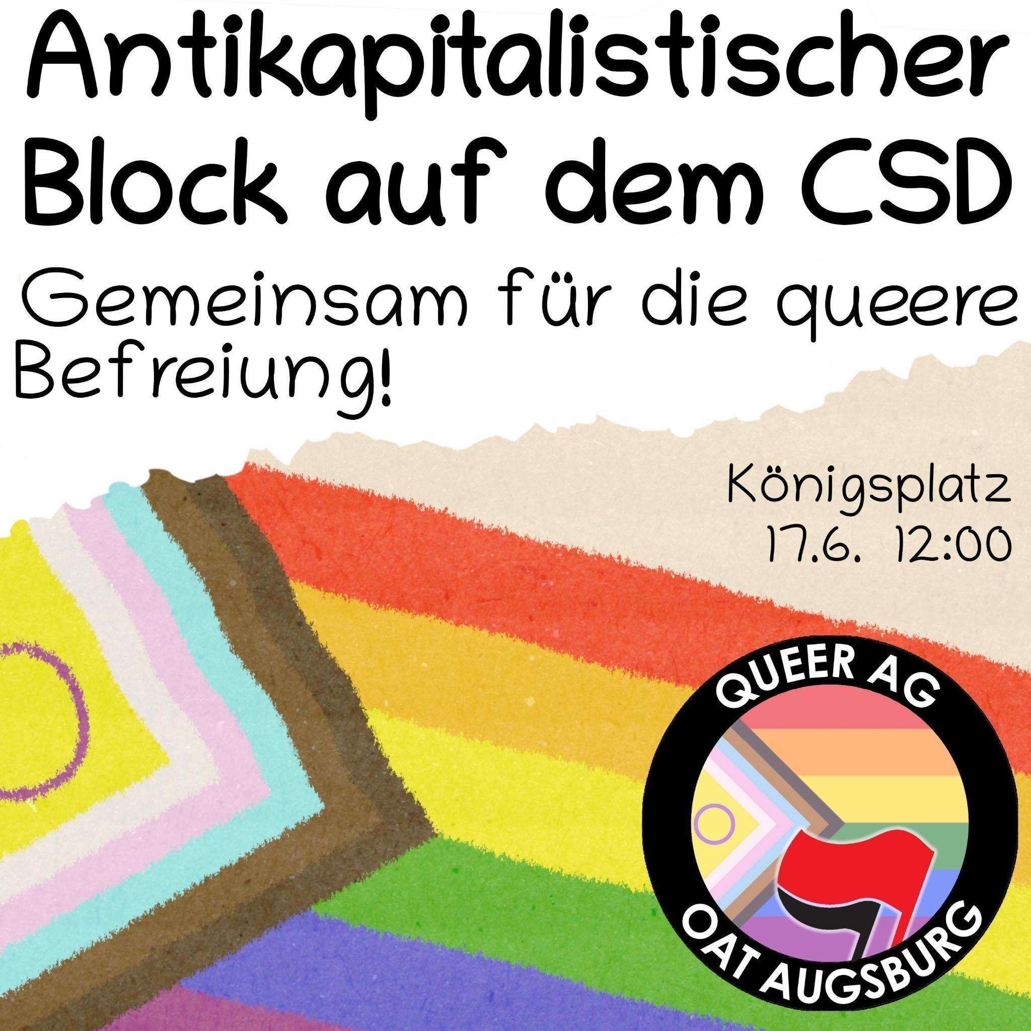Antikapitalistischer Block auf dem CSD 2023 in Augsburg!