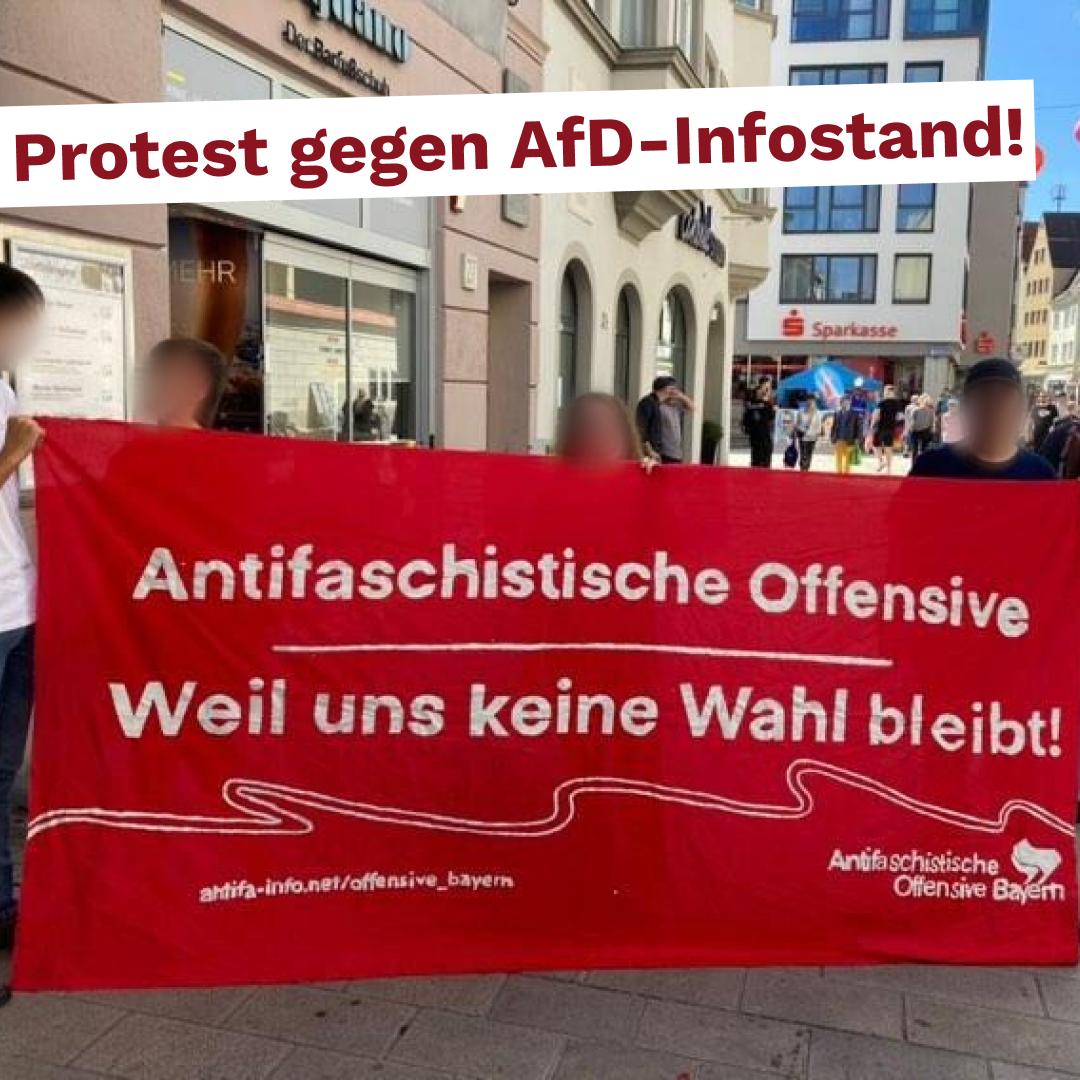 Protest gegen AfD-Wahlkampfstand in der Augsburger Innenstadt