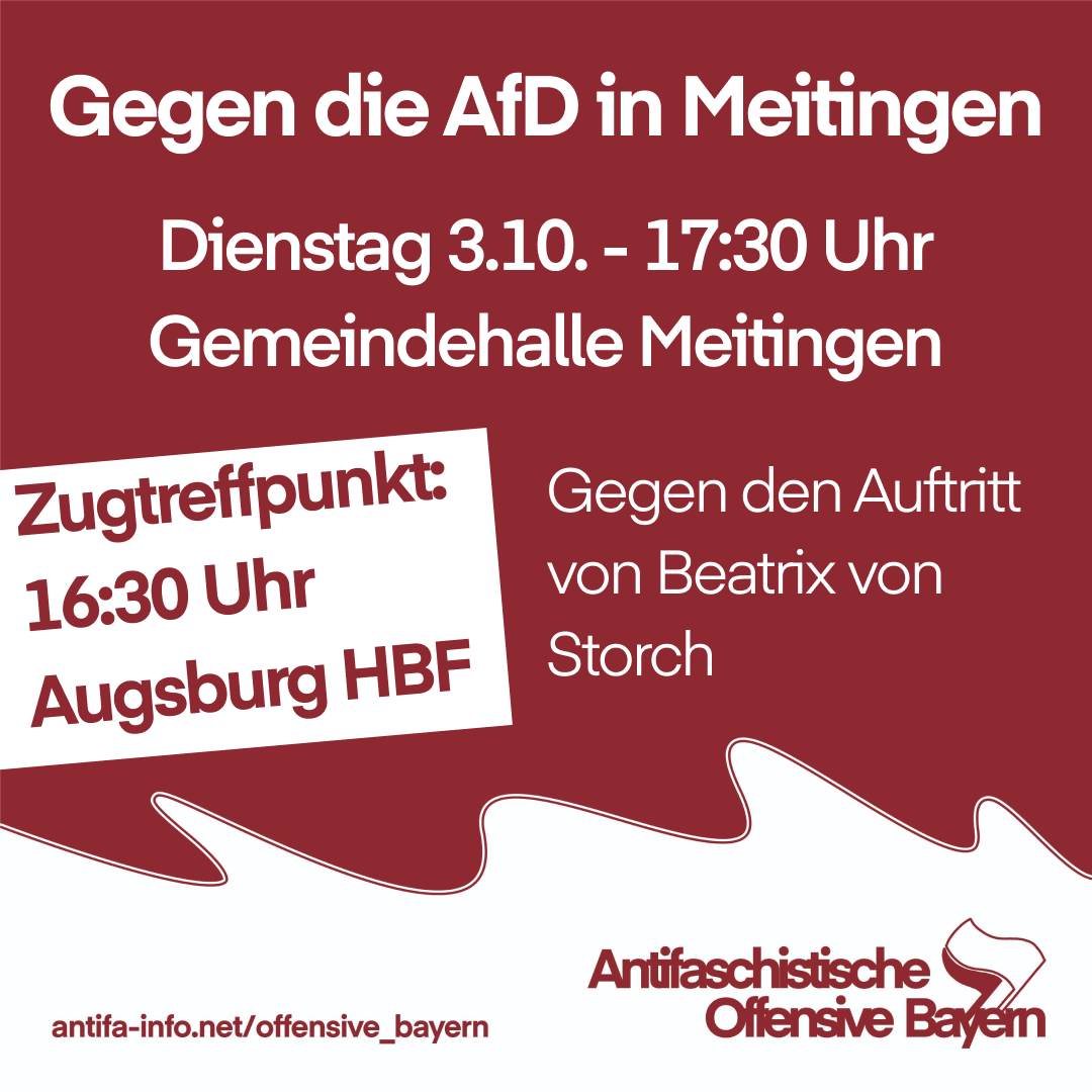 Gegen den Auftritt von Beatrix von Storch in Meitingen!