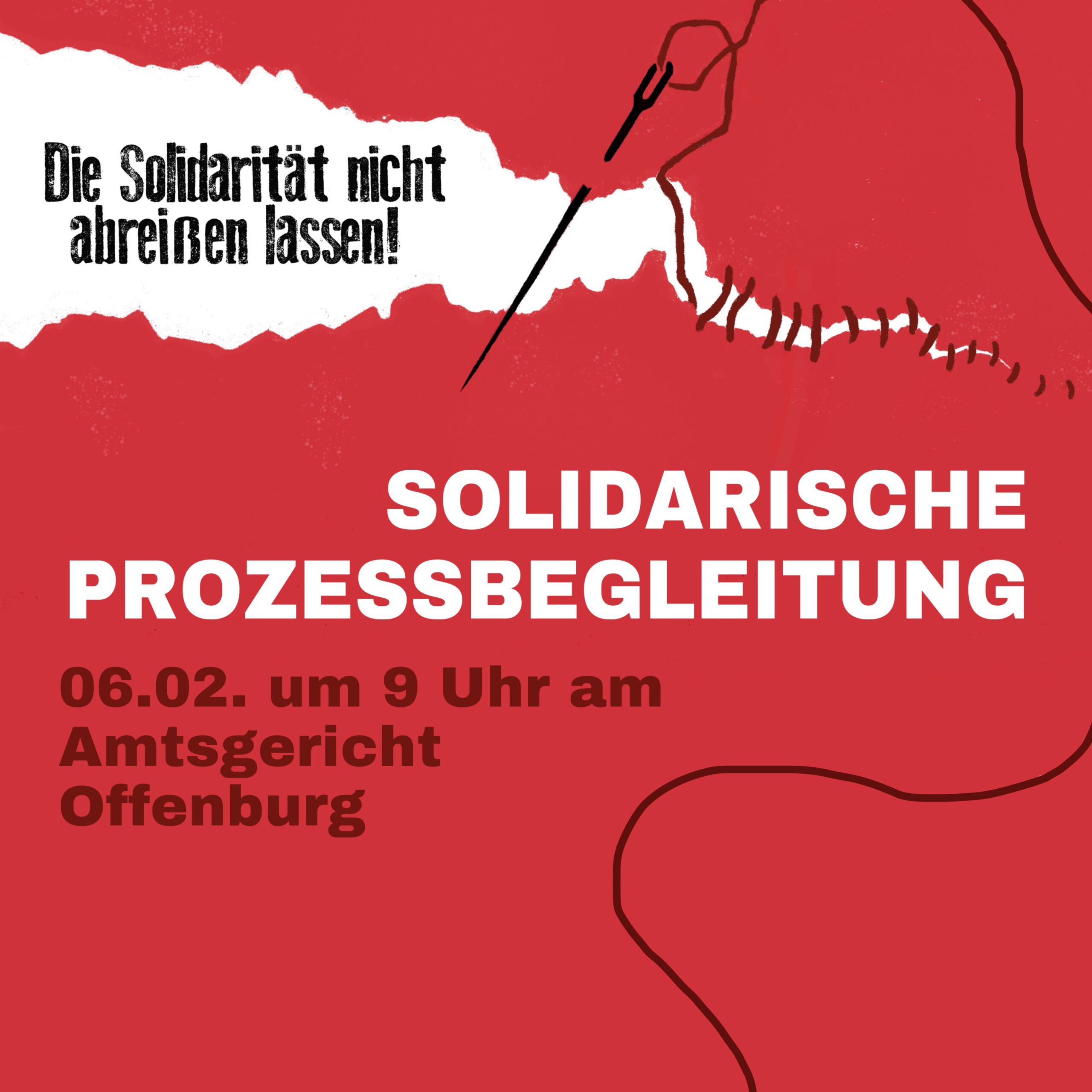 Neuer Prozesstermin: 6. Februar – Solidarische Prozessbegleitung!