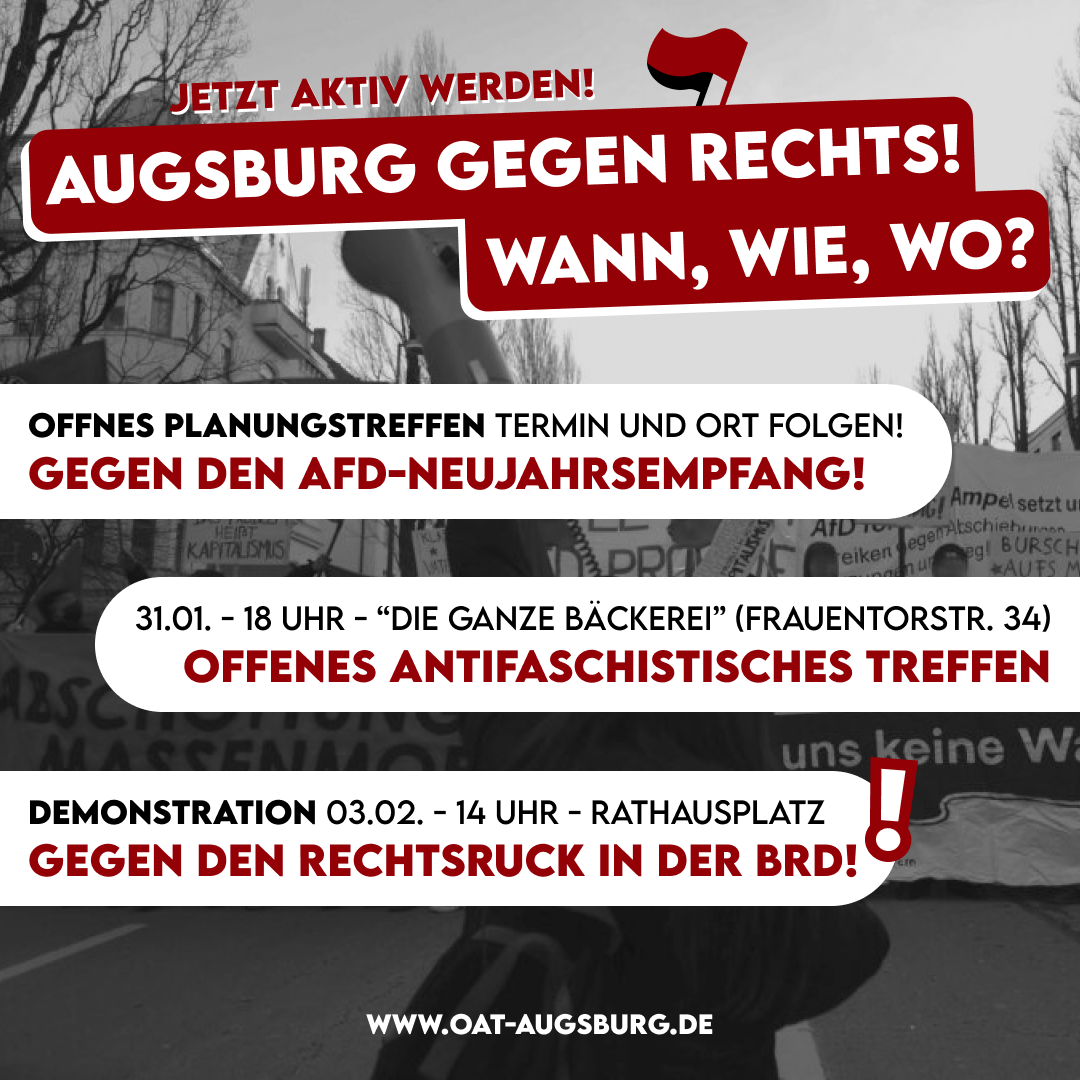 Demonstrationen gegen Rechts in Augsburg und vieles mehr – jetzt aktiv werden!