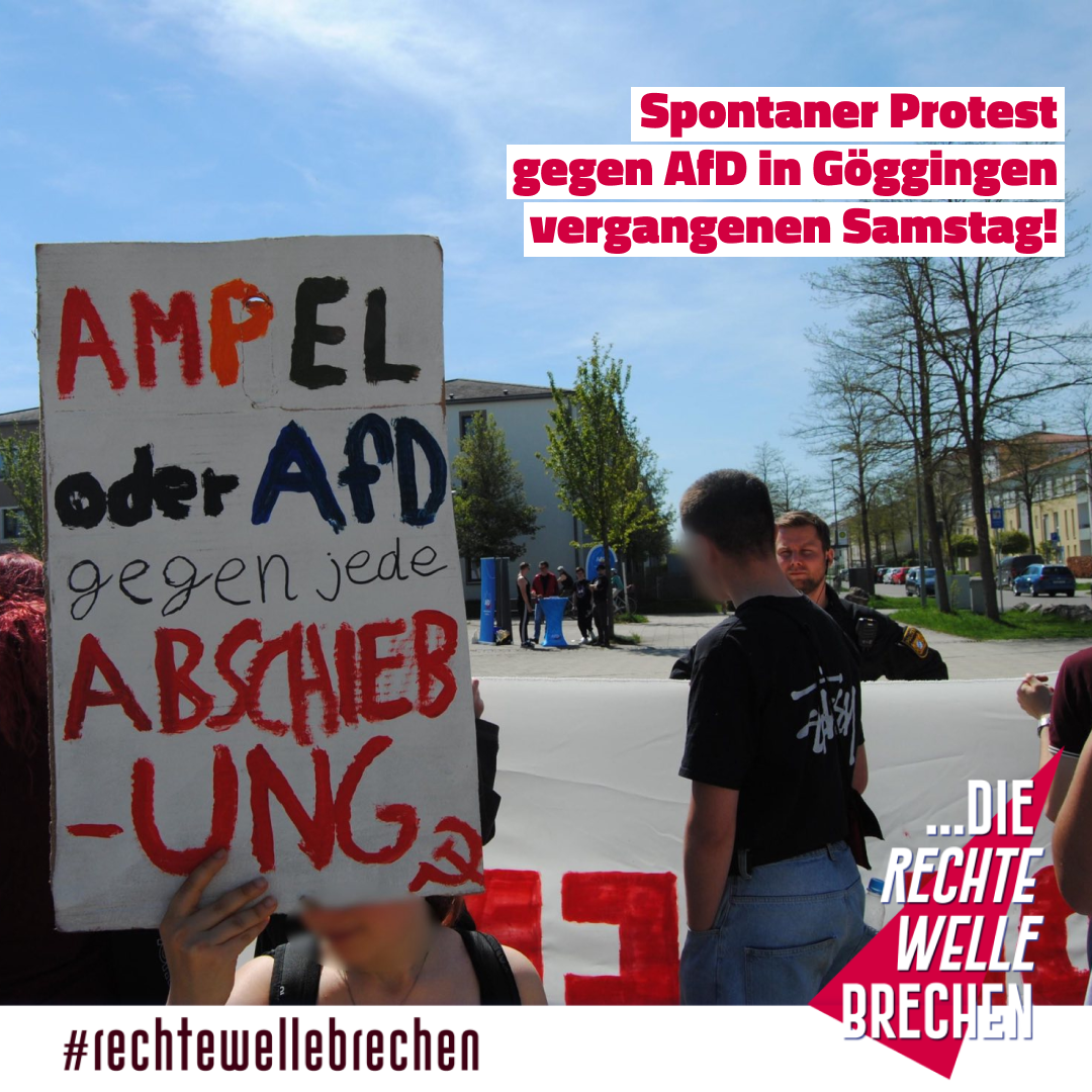 Rückblick auf die spontane Demonstration vom 13.4. gegen die Stadtteiloffensive der AfD – diesmal in Göggingen!