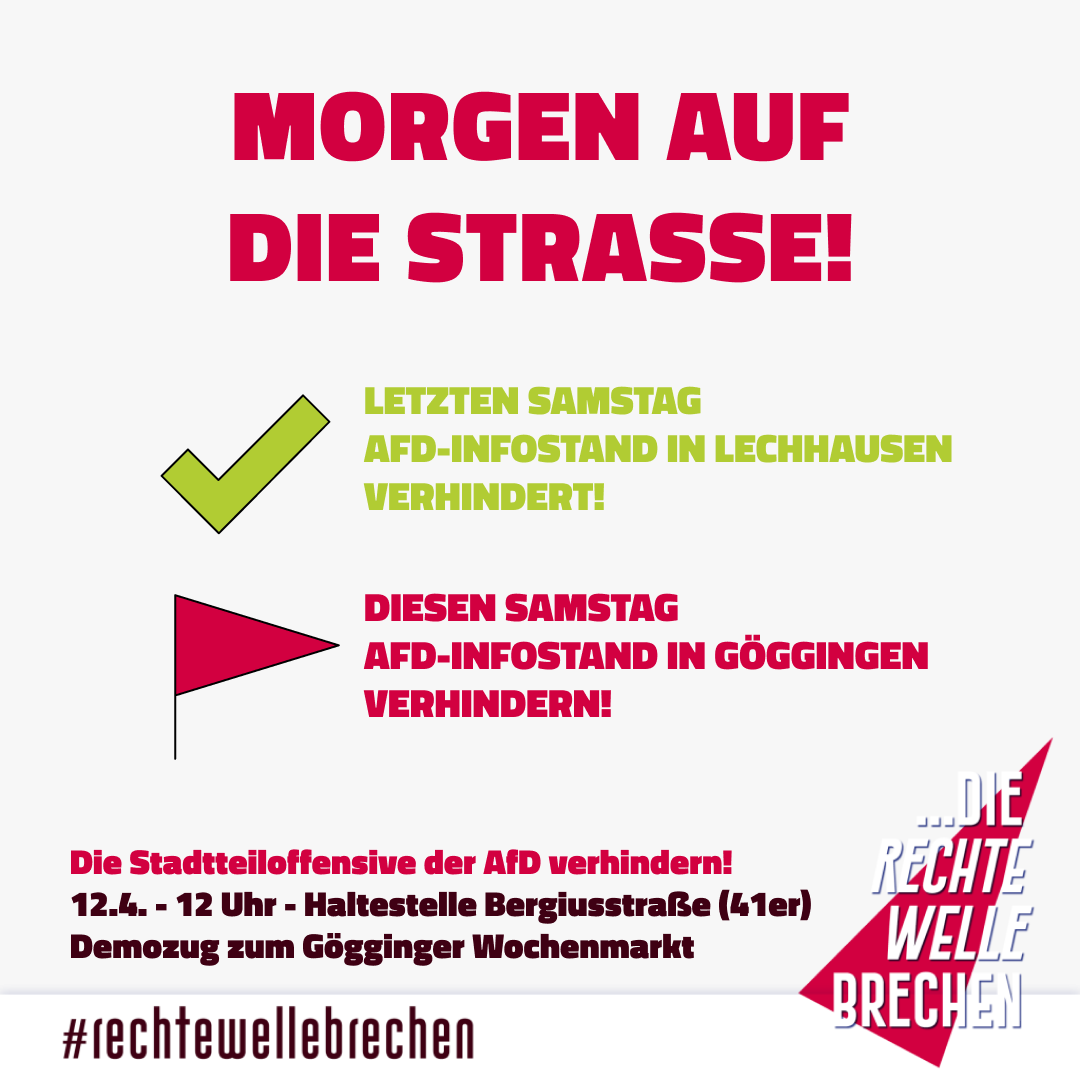 Morgen gegen die AfD in Göggingen auf die Straße!